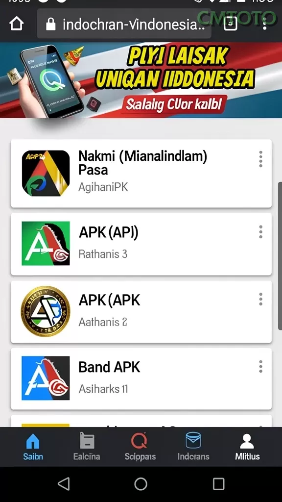 Cuplikan layar RPVIP2 — halaman utama