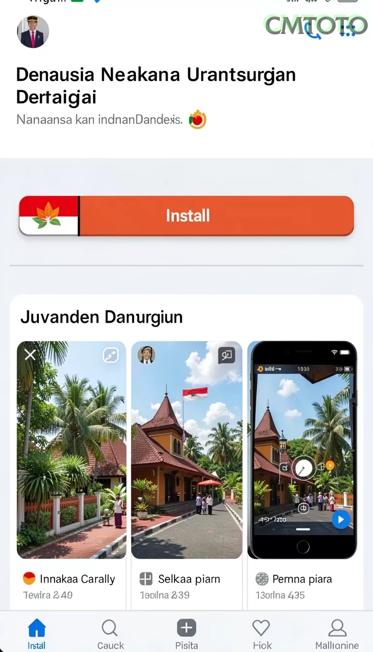 Cuplikan layar GIM999 — menu navigasi